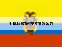 手机接收短信很慢怎么办