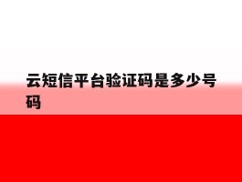 云短信平台验证码是多少号码