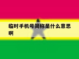 临时手机号简称是什么意思啊