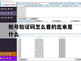 账号验证码怎么看的出来是什么