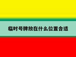 临时号牌放在什么位置合适