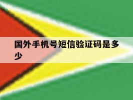 国外手机号短信验证码是多少