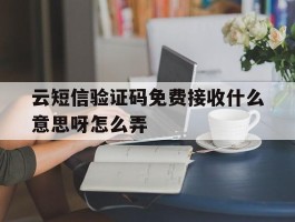 云短信验证码免费接收什么意思呀怎么弄