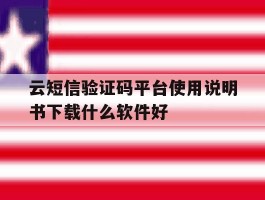 云短信验证码平台使用说明书下载什么软件好