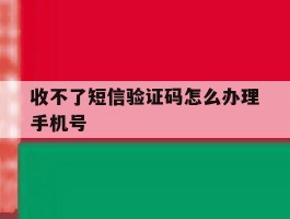 收不了短信验证码怎么办理手机号