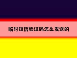 临时短信验证码怎么发送的