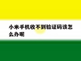 小米手机收不到验证码该怎么办呢