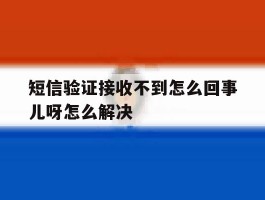 短信验证接收不到怎么回事儿呀怎么解决
