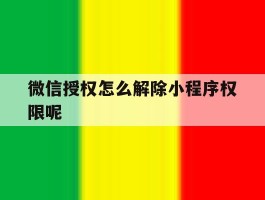 微信授权怎么解除小程序权限呢
