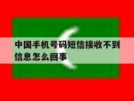 中国手机号码短信接收不到信息怎么回事