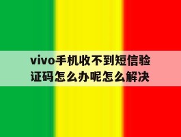 vivo手机收不到短信验证码怎么办呢怎么解决的简单介绍