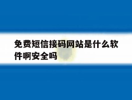 免费短信接码网站是什么软件啊安全吗