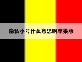 隐私小号什么意思啊苹果版