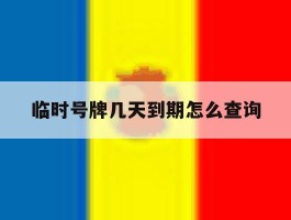 临时号牌几天到期怎么查询
