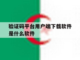 验证码平台用户端下载软件是什么软件
