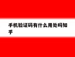 手机验证码有什么用处吗知乎的简单介绍