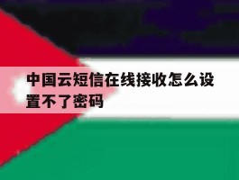 中国云短信在线接收怎么设置不了密码