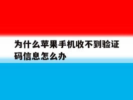 为什么苹果手机收不到验证码信息怎么办