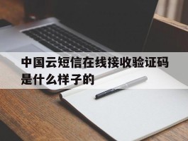 中国云短信在线接收验证码是什么样子的