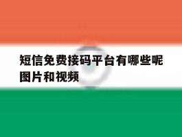 短信免费接码平台有哪些呢图片和视频