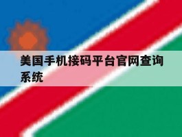 美国手机接码平台官网查询系统的简单介绍