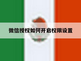 微信授权如何开启权限设置