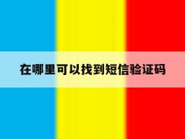 在哪里可以找到短信验证码