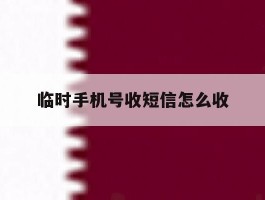 临时手机号收短信怎么收