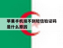 苹果手机接不到短信验证码是什么原因