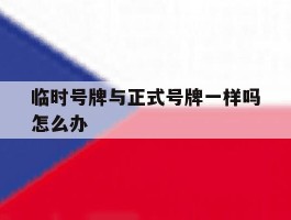 临时号牌与正式号牌一样吗怎么办