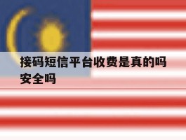 接码短信平台收费是真的吗安全吗