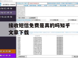 接收短信免费是真的吗知乎文章下载的简单介绍