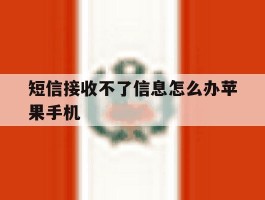 短信接收不了信息怎么办苹果手机