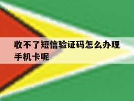 收不了短信验证码怎么办理手机卡呢