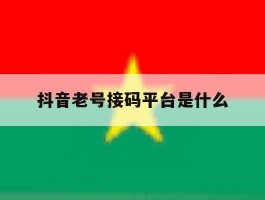 抖音老号接码平台是什么