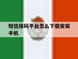 短信接码平台怎么下载安装手机