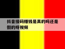 抖音接码赚钱是真的吗还是假的呀视频的简单介绍
