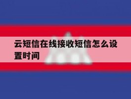 云短信在线接收短信怎么设置时间
