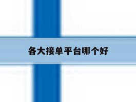 各大接单平台哪个好