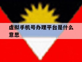 虚拟手机号办理平台是什么意思