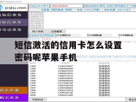 短信激活的信用卡怎么设置密码呢苹果手机的简单介绍