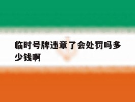 临时号牌违章了会处罚吗多少钱啊