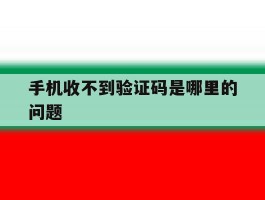 手机收不到验证码是哪里的问题