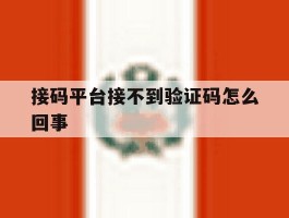 接码平台接不到验证码怎么回事