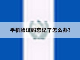 手机验证码忘记了怎么办?