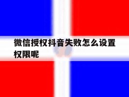 微信授权抖音失败怎么设置权限呢