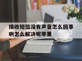 接收短信没有声音怎么回事啊怎么解决呢苹果