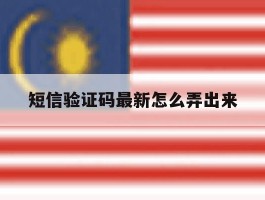 短信验证码最新怎么弄出来