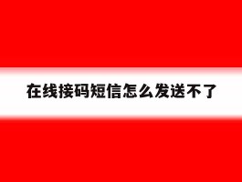 在线接码短信怎么发送不了