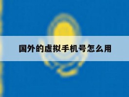 国外的虚拟手机号怎么用
